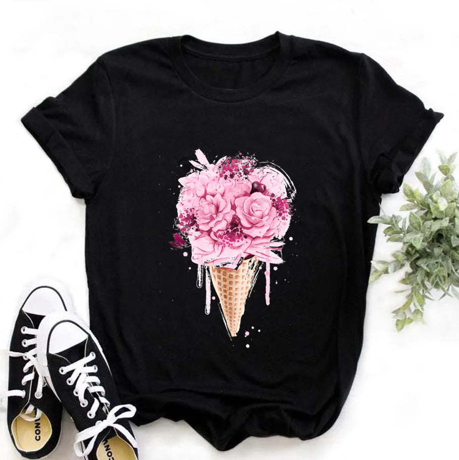 Frauen Harajuku Tops Sommer Tops Grafik T-Shirts Frauen Lippen Kawaii T-Shirt Kleidung Mädchen Maus T-Shirt ,Drop Shipping