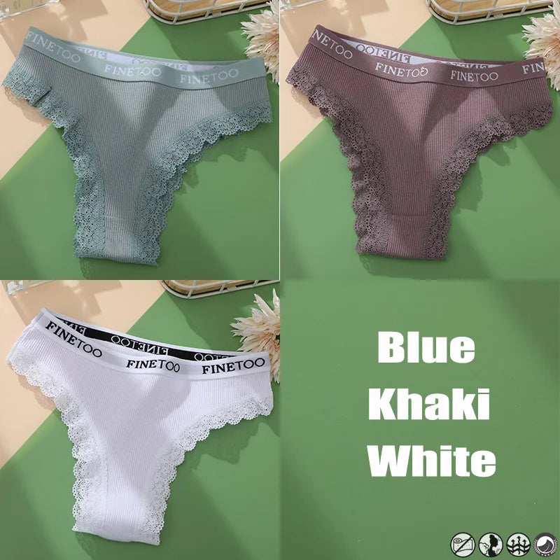 3 Teile/satz Baumwolle Höschen Brasilianischen Stil Frauen Unterwäsche Spitze Sexy Dessous für Weibliche Unterhose Tanga Höschen Slip Dessous