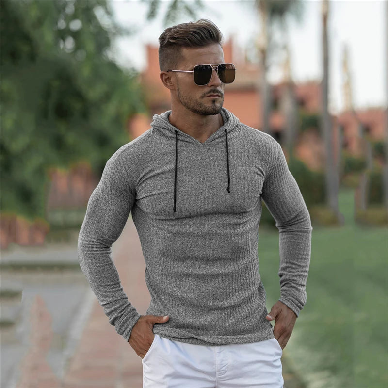 Neue Mode Winter Mit Kapuze Pullover Männer Warm Rollkragen Herren Pullover Slim Fit Pullover Männer Klassische Sweter Männer Strickwaren Pull Homme