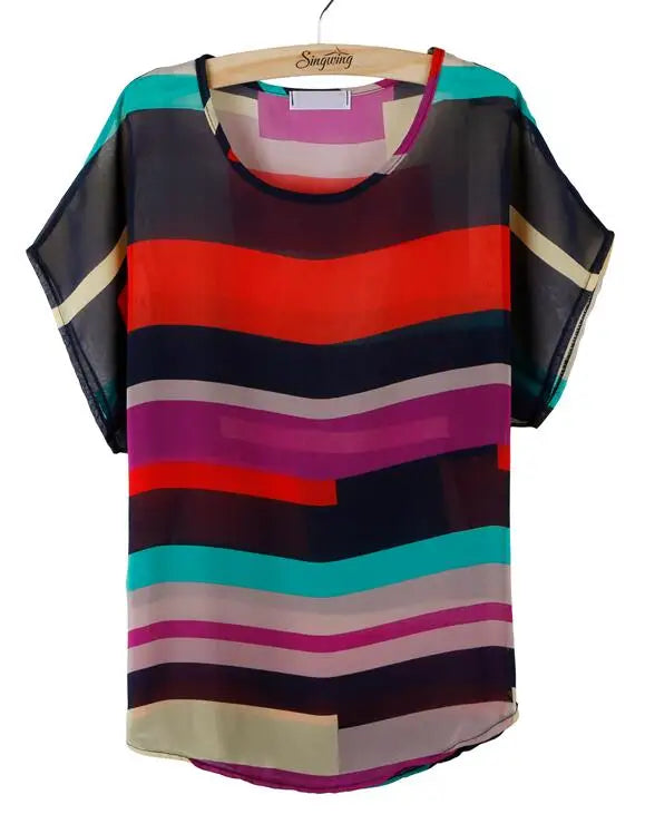 Singwing Damen Hemden Bluse Kurzarm Damen Sommer Chiffon Blusen Hemden Top