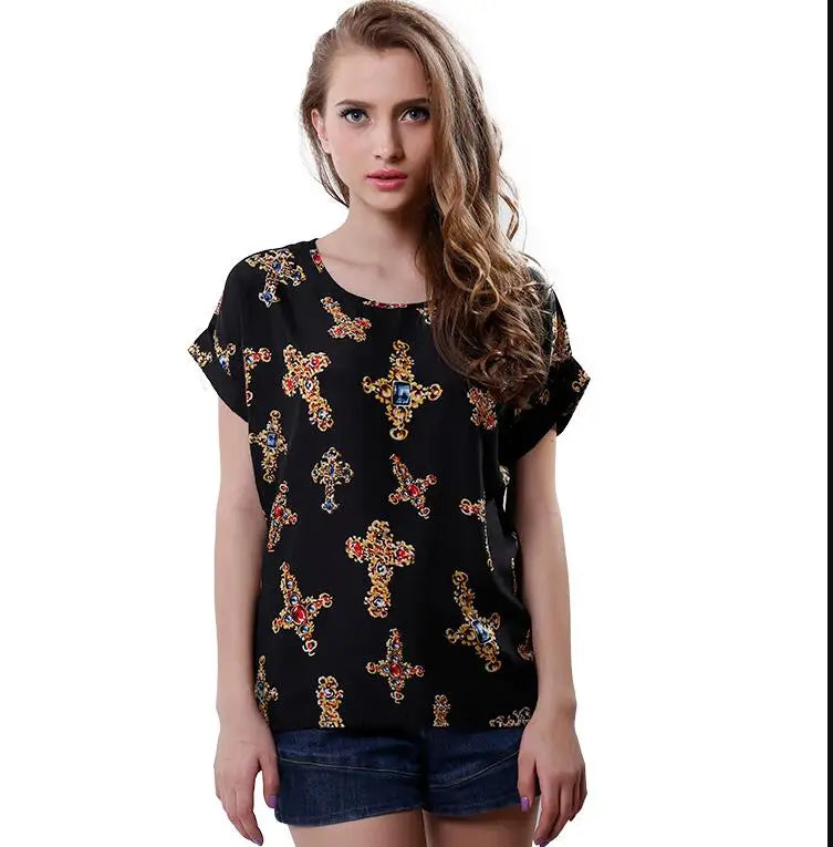 Singwing Damen Hemden Bluse Kurzarm Damen Sommer Chiffon Blusen Hemden Top