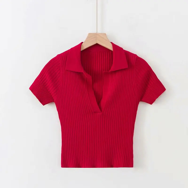 Sommer damen polo shirt frauen shorts kurzarm weiß solide cropped polo shirts mujer streetwear
