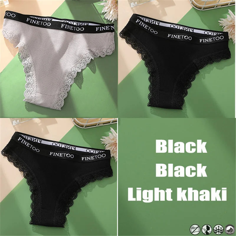 3 Teile/satz Baumwolle Höschen Brasilianischen Stil Frauen Unterwäsche Spitze Sexy Dessous für Weibliche Unterhose Tanga Höschen Slip Dessous