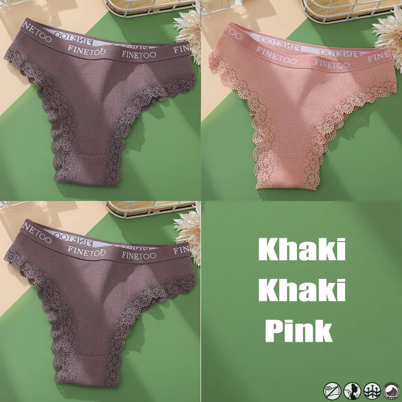 3 Teile/satz Baumwolle Höschen Brasilianischen Stil Frauen Unterwäsche Spitze Sexy Dessous für Weibliche Unterhose Tanga Höschen Slip Dessous