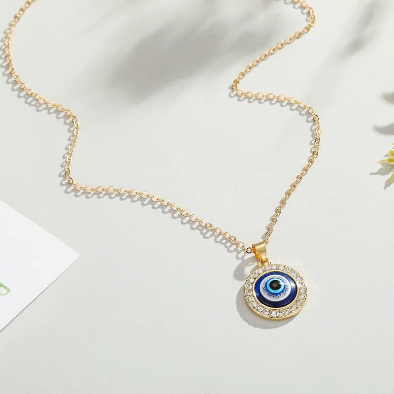 Vintage Türkische Bösen blick Anhänger Halskette für Frauen Mode Schlüsselbein Kette Aussage Halskette Boho Party Schmuck Femme Collares