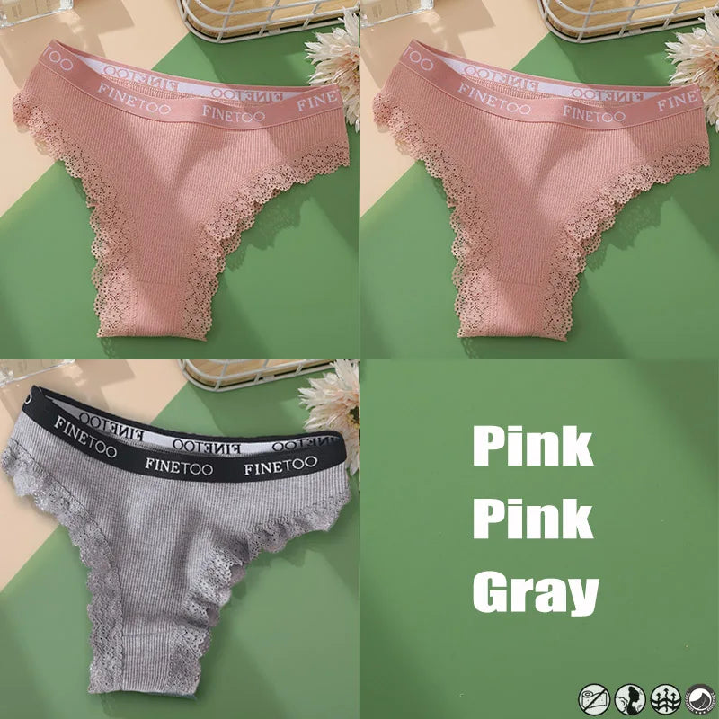 3 Teile/satz Baumwolle Höschen Brasilianischen Stil Frauen Unterwäsche Spitze Sexy Dessous für Weibliche Unterhose Tanga Höschen Slip Dessous