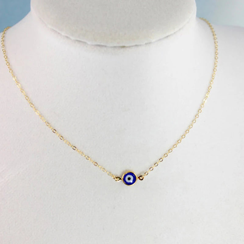 Vintage Türkische Bösen blick Anhänger Halskette für Frauen Mode Schlüsselbein Kette Aussage Halskette Boho Party Schmuck Femme Collares