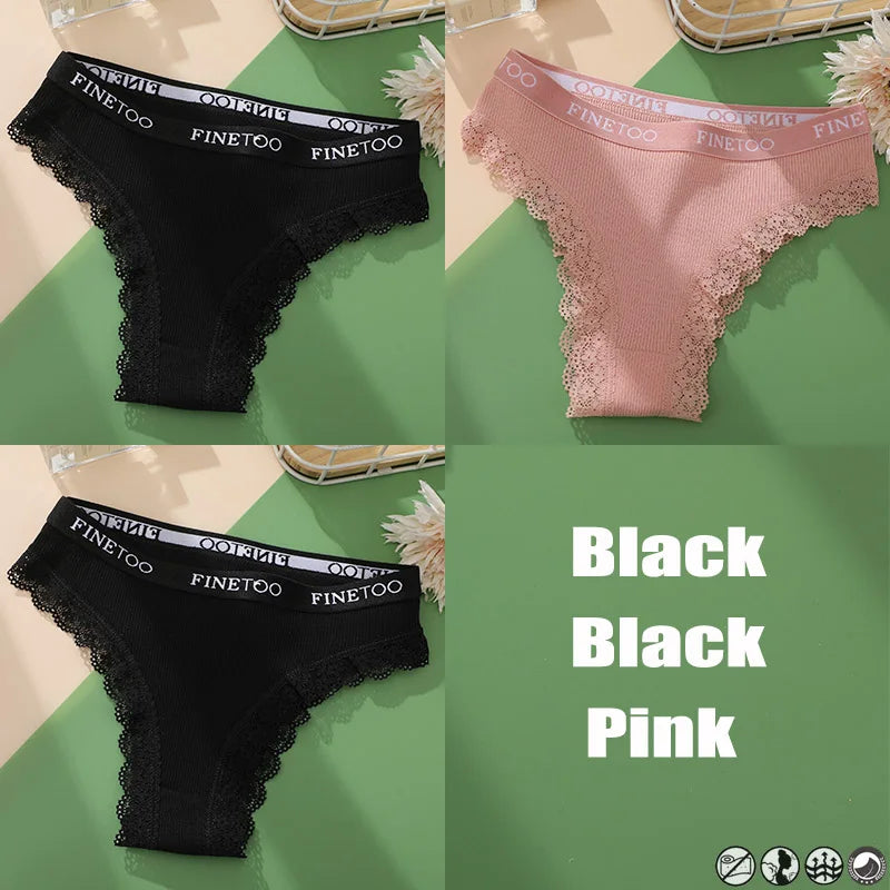 3 Teile/satz Baumwolle Höschen Brasilianischen Stil Frauen Unterwäsche Spitze Sexy Dessous für Weibliche Unterhose Tanga Höschen Slip Dessous