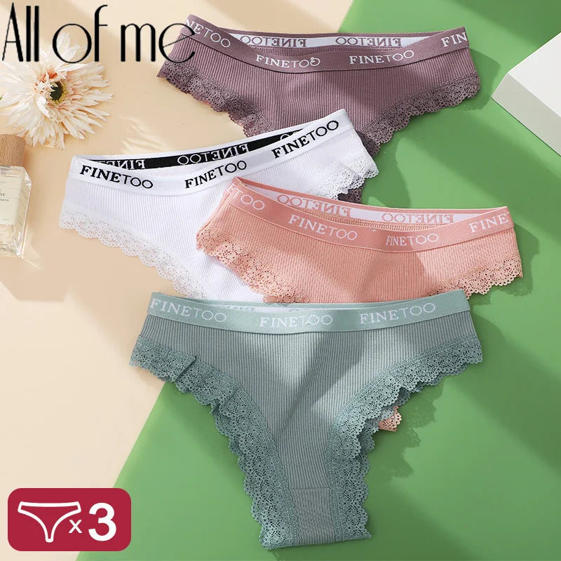 3 Teile/satz Baumwolle Höschen Brasilianischen Stil Frauen Unterwäsche Spitze Sexy Dessous für Weibliche Unterhose Tanga Höschen Slip Dessous