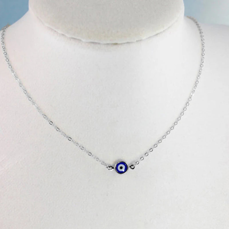 Vintage Türkische Bösen blick Anhänger Halskette für Frauen Mode Schlüsselbein Kette Aussage Halskette Boho Party Schmuck Femme Collares