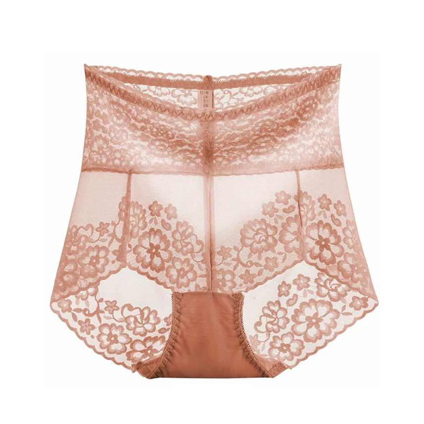 Frauen sexy Spitze sehen durch Slips Blumen hohe Taille elastische Unterwäsche Schlüpfer weibliche nahtlose Unterhose intime Dessous
