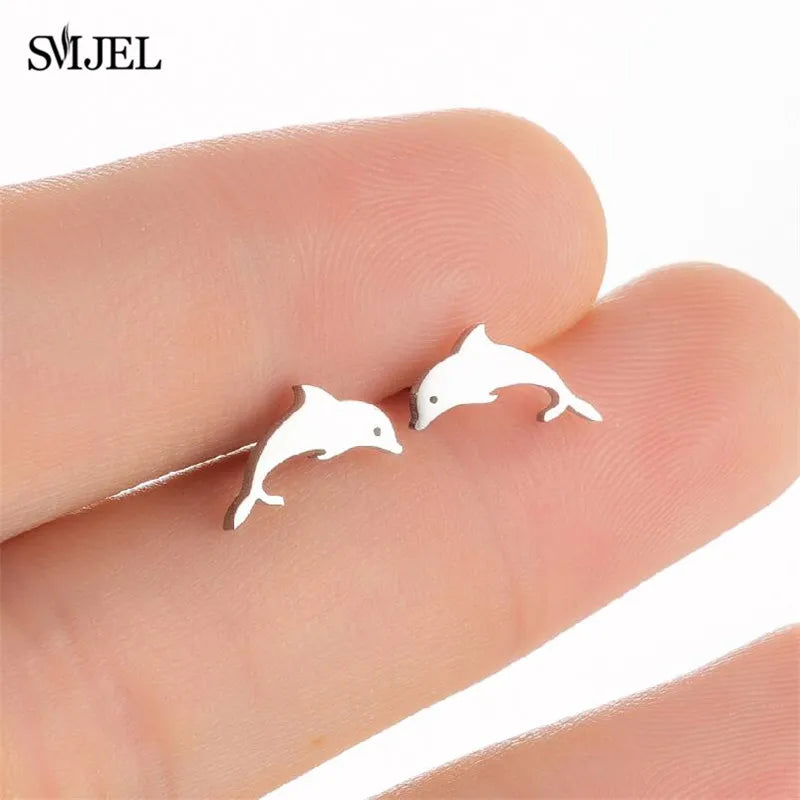 Edelstahl Schwalbe Kleiner Ohrring Mehrere Kleiner Vogel Schmuck Frauen Taube Flamingo Papagei Zweig Kolibri Kranich Ohrstecker