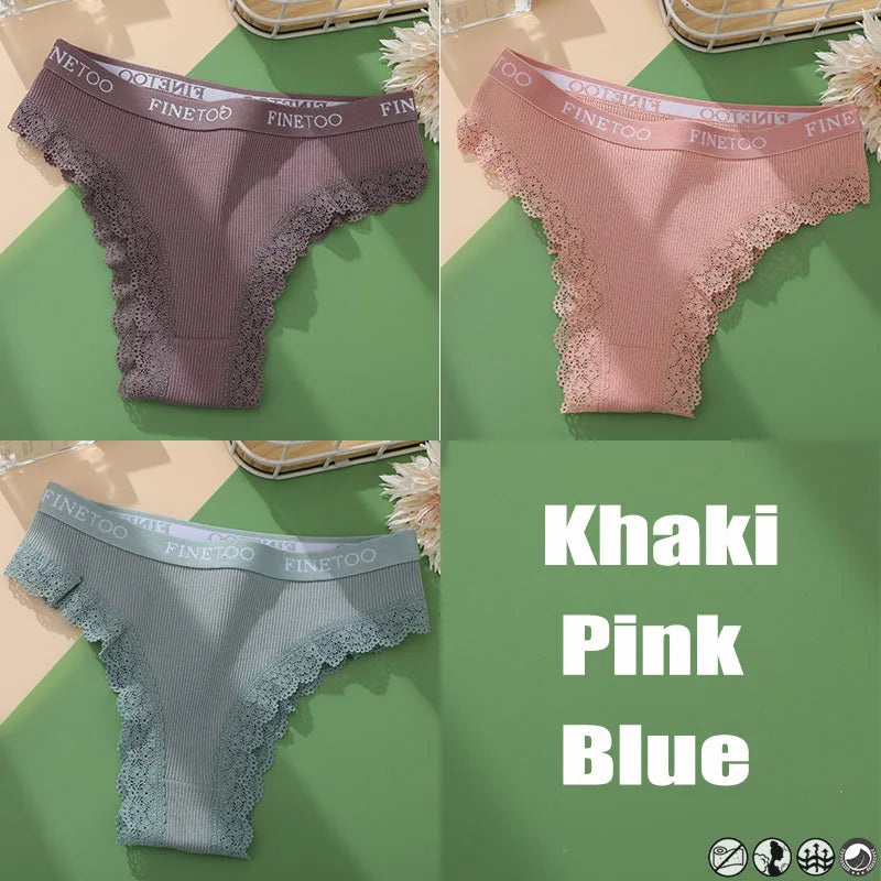 3 Teile/satz Baumwolle Höschen Brasilianischen Stil Frauen Unterwäsche Spitze Sexy Dessous für Weibliche Unterhose Tanga Höschen Slip Dessous