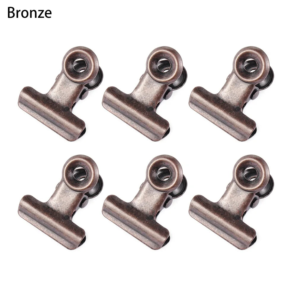 6Pcs Metall Küche Lebensmittel Abdichtung Tasche Clips Brief Papier Foto Datei Schellen Schule Büro Kalender Binder Clip Haushalts Zubehör