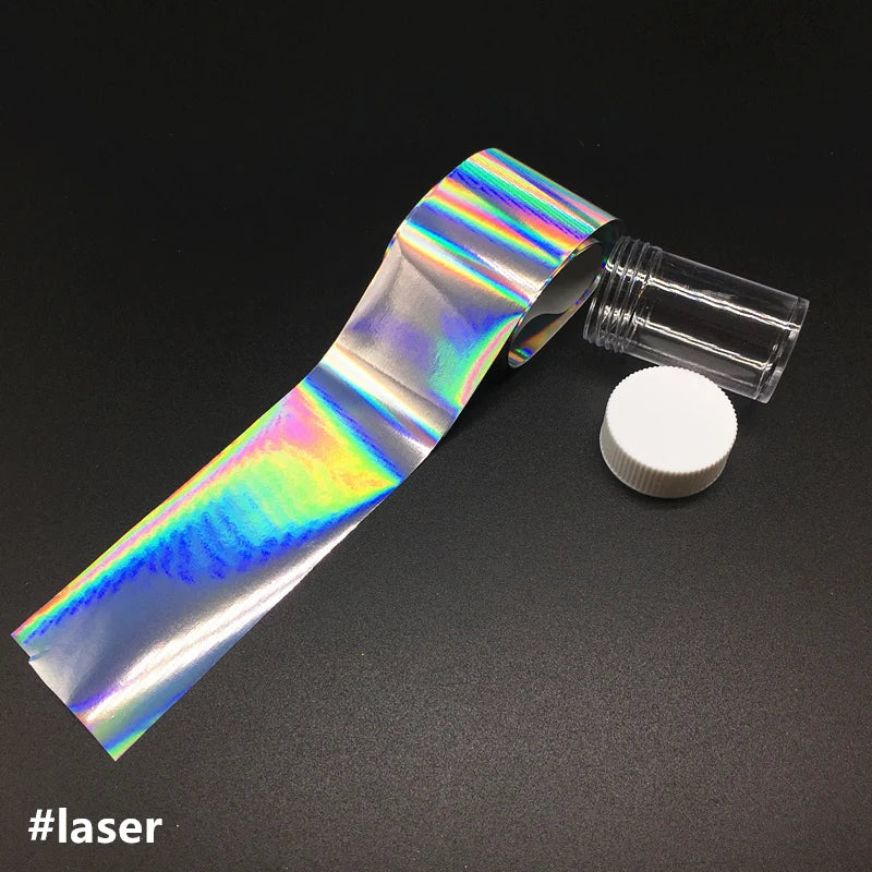 1 m holografische Nagelfolienaufkleber mit Spiegeleffekt, Nagelkunst-Transferpapier, matt, lila, Transferaufkleber, matte goldene Nägel, Maniküre