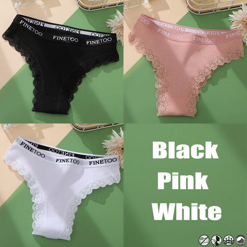 3 Teile/satz Baumwolle Höschen Brasilianischen Stil Frauen Unterwäsche Spitze Sexy Dessous für Weibliche Unterhose Tanga Höschen Slip Dessous