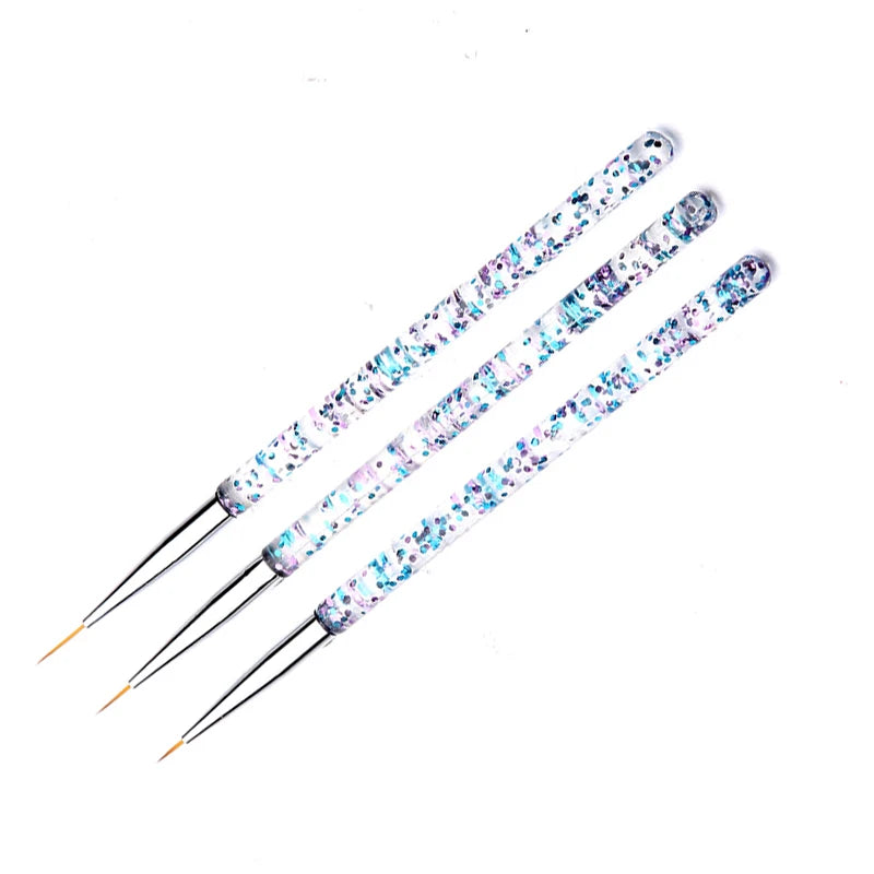 3 teile/satz Acryl Französisch Streifen Nail art Linie Malerei Stift 3D Tipps Maniküre schlanke Linie Zeichnung Stift UV Gel Pinsel Malerei werkzeuge