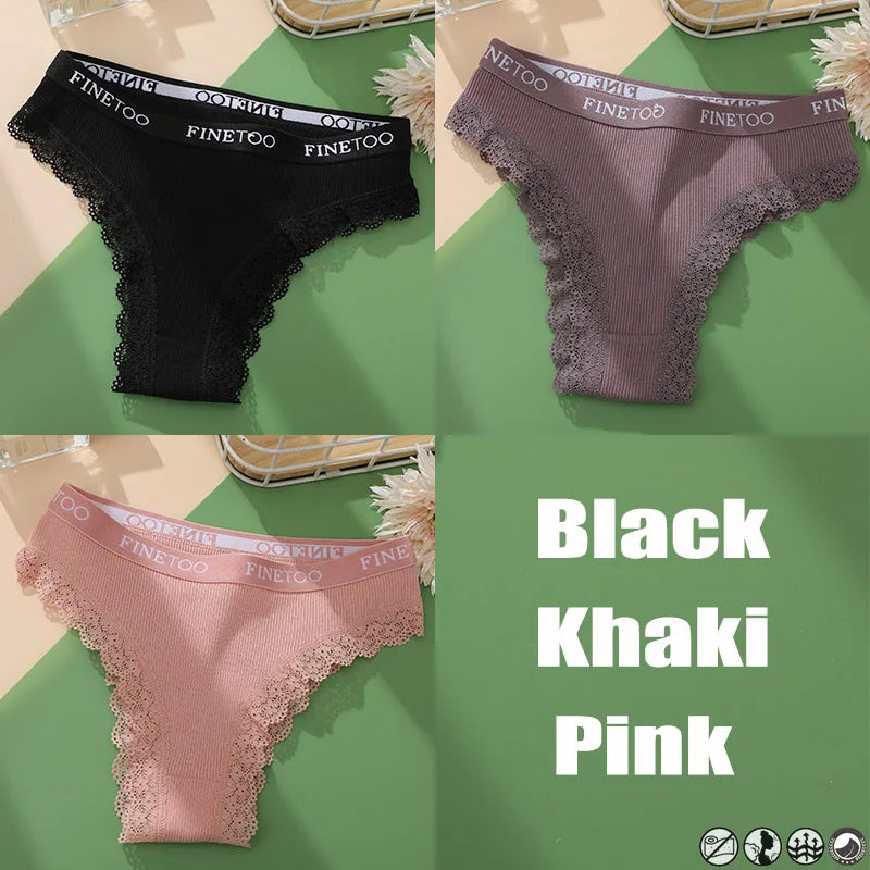 3 Teile/satz Baumwolle Höschen Brasilianischen Stil Frauen Unterwäsche Spitze Sexy Dessous für Weibliche Unterhose Tanga Höschen Slip Dessous