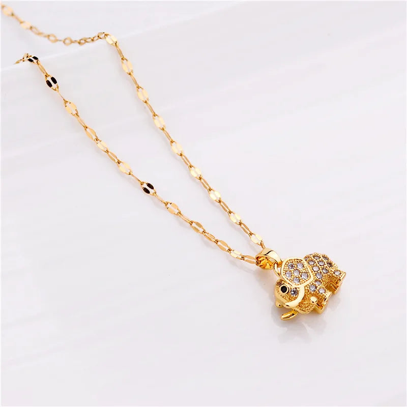 Süße Zirkon Kristall Anhänger Halskette für Frauen koreanische Mode Edelstahl Schlüsselbein Kette Schmuck weibliche Hochzeit Accessoires