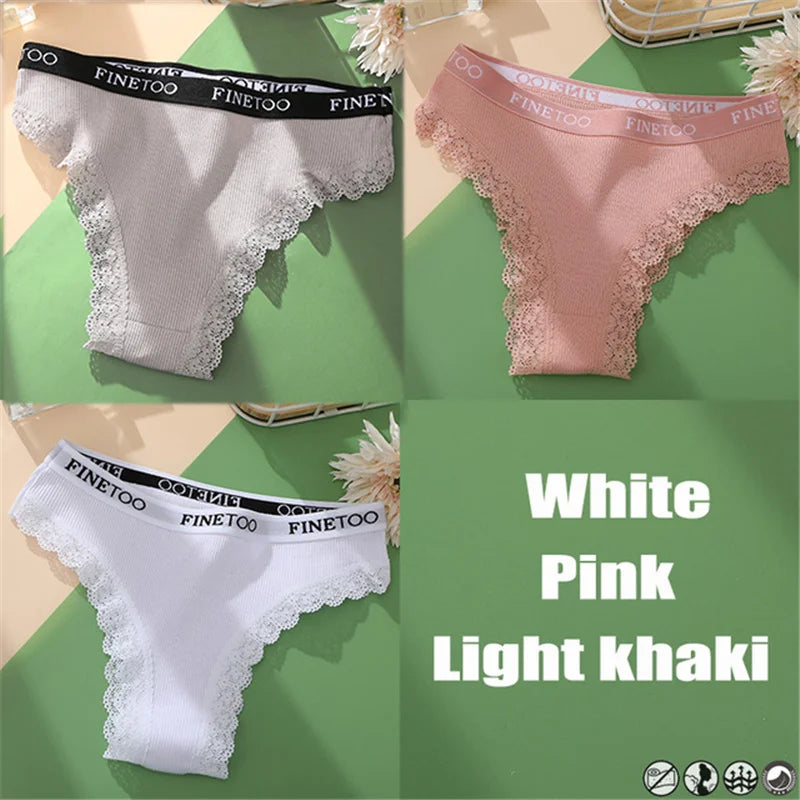 3 Teile/satz Baumwolle Höschen Brasilianischen Stil Frauen Unterwäsche Spitze Sexy Dessous für Weibliche Unterhose Tanga Höschen Slip Dessous