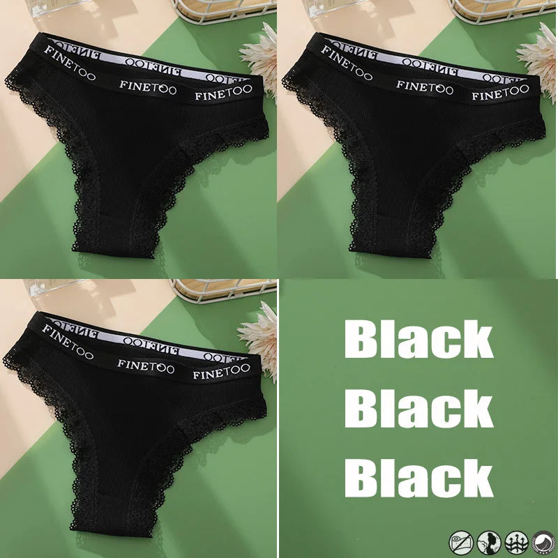 3 Teile/satz Baumwolle Höschen Brasilianischen Stil Frauen Unterwäsche Spitze Sexy Dessous für Weibliche Unterhose Tanga Höschen Slip Dessous