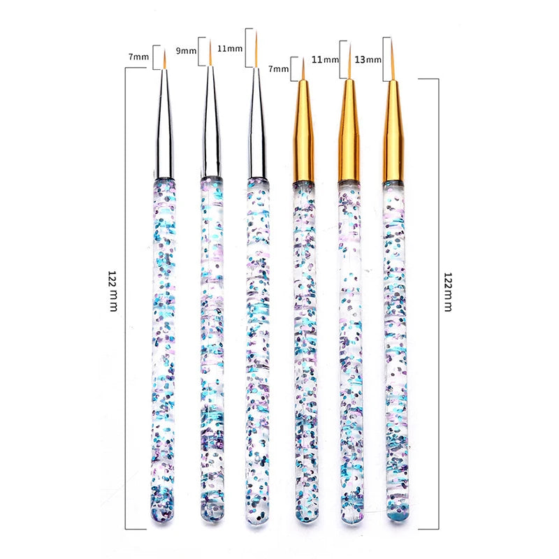 3 teile/satz Acryl Französisch Streifen Nail art Linie Malerei Stift 3D Tipps Maniküre schlanke Linie Zeichnung Stift UV Gel Pinsel Malerei werkzeuge
