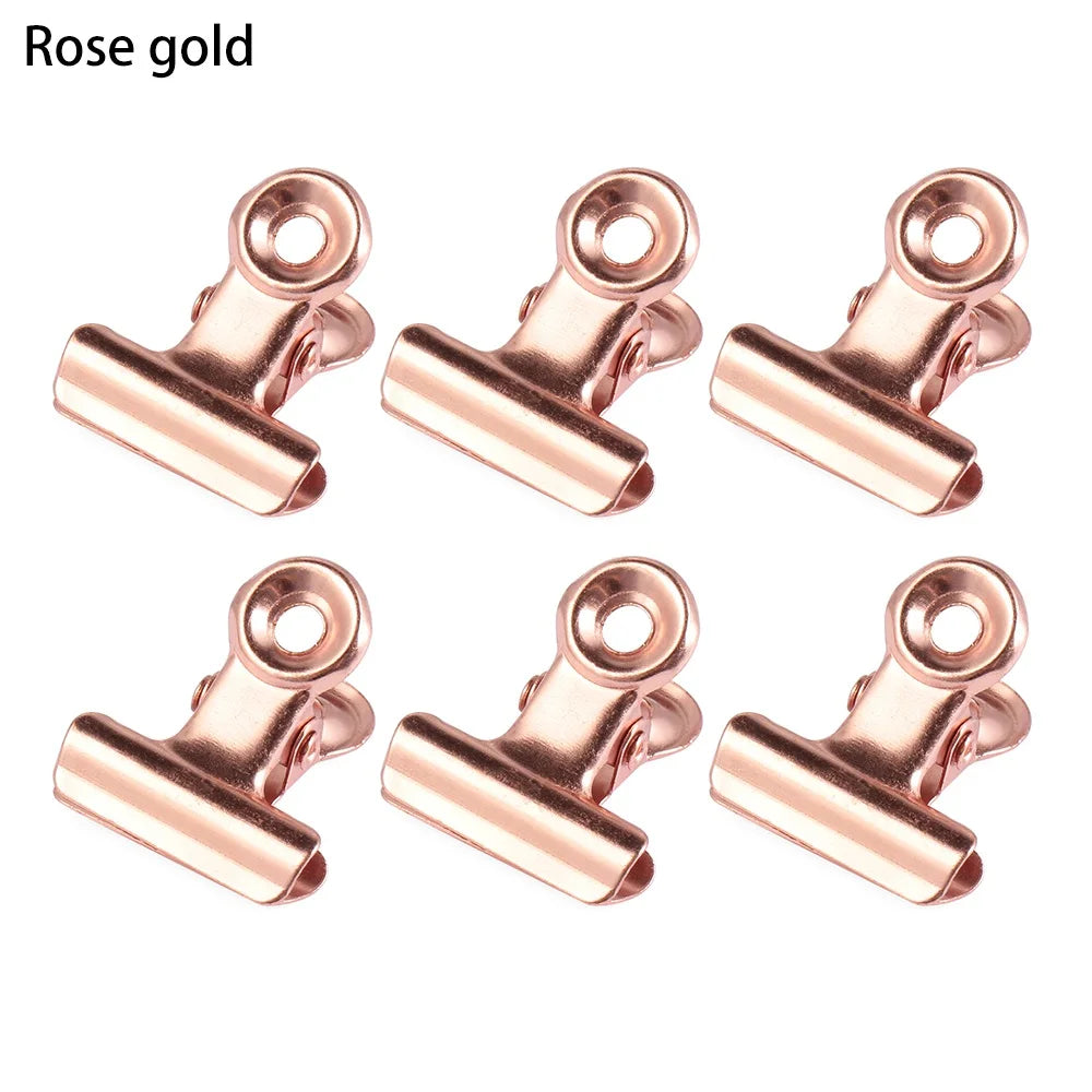 6Pcs Metall Küche Lebensmittel Abdichtung Tasche Clips Brief Papier Foto Datei Schellen Schule Büro Kalender Binder Clip Haushalts Zubehör