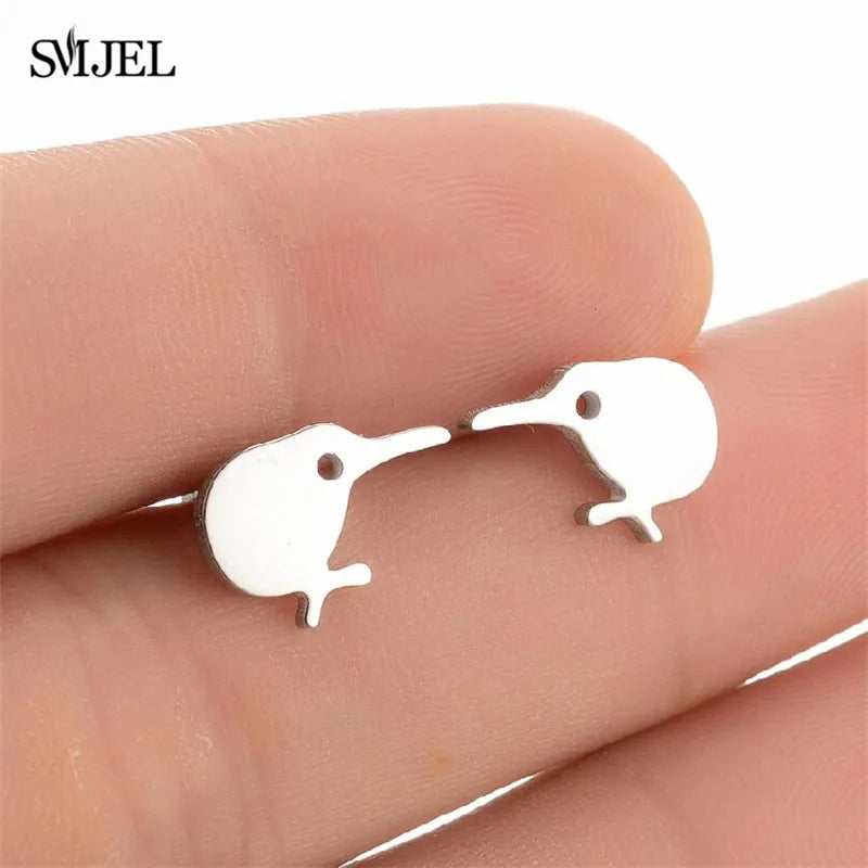 Edelstahl Schwalbe Kleiner Ohrring Mehrere Kleiner Vogel Schmuck Frauen Taube Flamingo Papagei Zweig Kolibri Kranich Ohrstecker