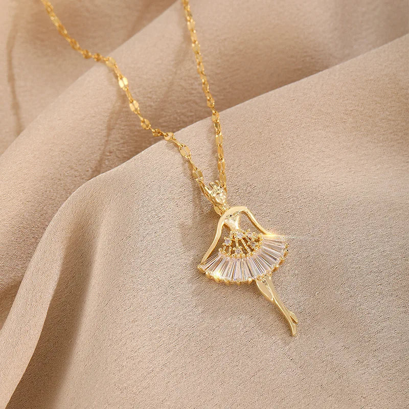 Süße Zirkon Kristall Anhänger Halskette für Frauen koreanische Mode Edelstahl Schlüsselbein Kette Schmuck weibliche Hochzeit Accessoires