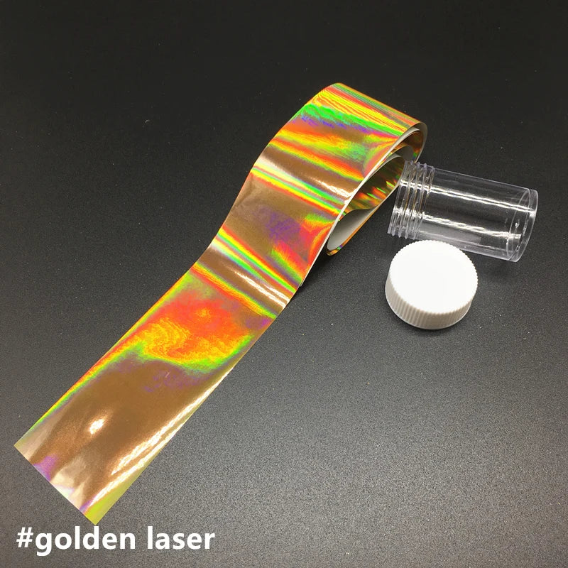 1 m holografische Nagelfolienaufkleber mit Spiegeleffekt, Nagelkunst-Transferpapier, matt, lila, Transferaufkleber, matte goldene Nägel, Maniküre