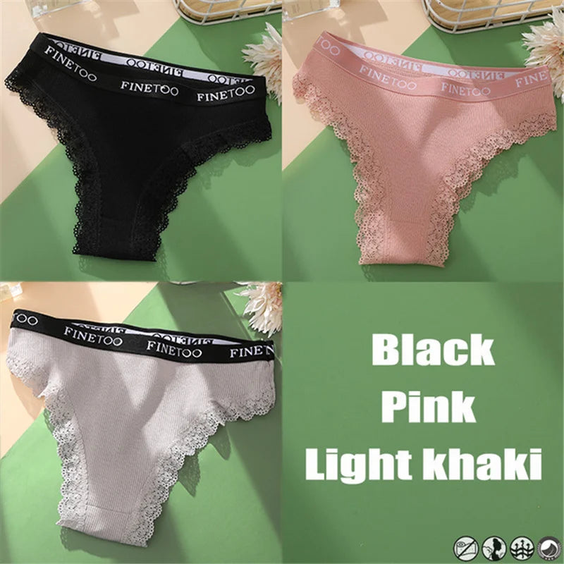 3 Teile/satz Baumwolle Höschen Brasilianischen Stil Frauen Unterwäsche Spitze Sexy Dessous für Weibliche Unterhose Tanga Höschen Slip Dessous