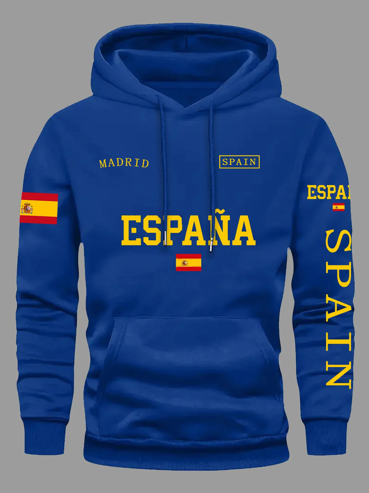 Kapuzenpullover mit spanischer Flagge, Grafikdruck, für Herren und Damen, Herbst und Winter, für den Alltag, Outdoor, Urlaub, Fitness, lässig, locker, warm, Sportbekleidung