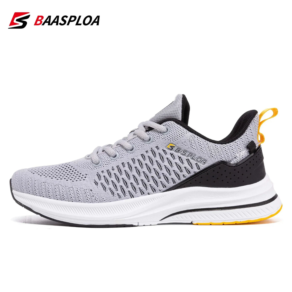 Baasploa Herren-Laufschuhe, neue atmungsaktive Mesh-Sport-Sneaker, Übergröße 41–48, klassische Freizeitschuhe für Herren, rutschfest, Outdoor-Komfort