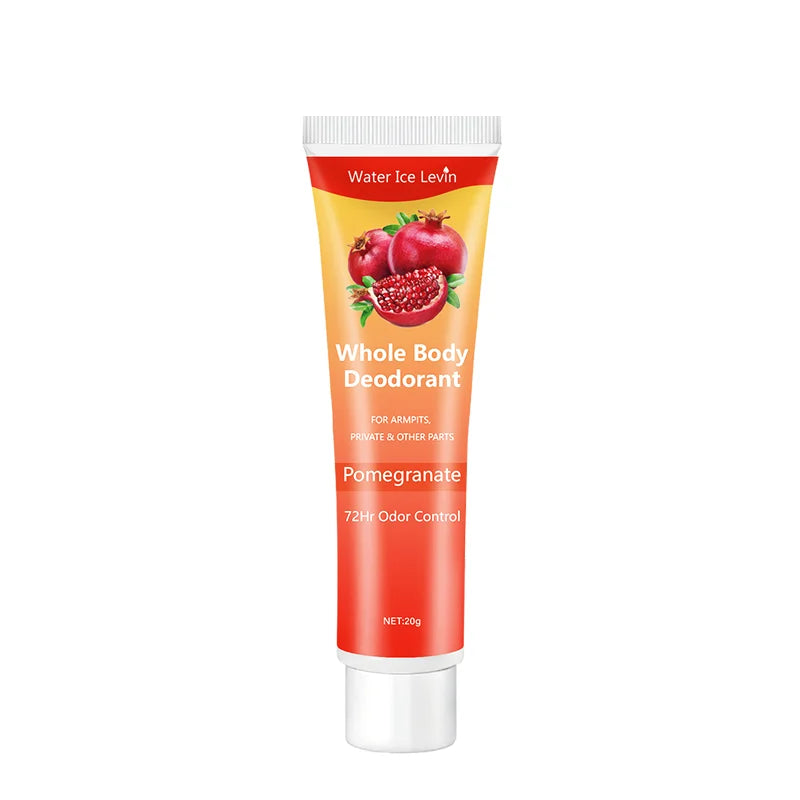 Granatapfel Ganzkörper-Deocreme, 72-Stunden Geruchskontrolle, Aluminiumfrei, Sanft und Beruhigend, Frischer Duft - Geeignet für Empfindliche Haut, Parfüm-Deodorant, Ganztägige Frische