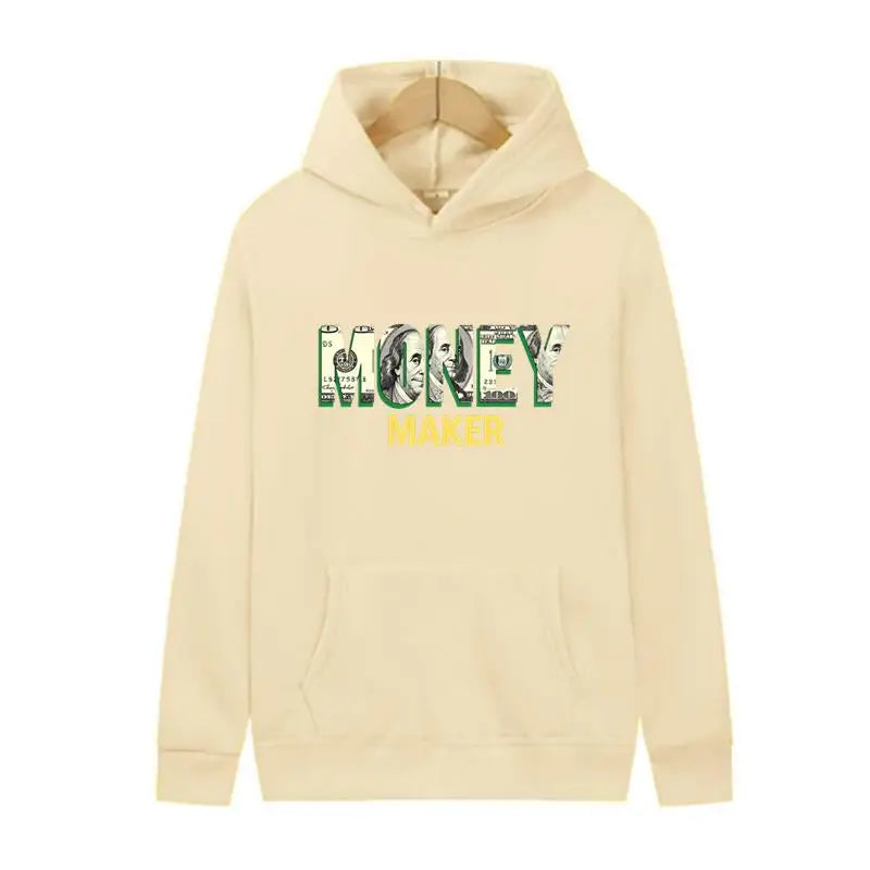Männlicher Kapuzenpullover, modische Hip-Hop-Kleidung, Straße, Allgleiches, Taschenpullover, Gelddruck, Herren-Kapuzenpullover, Frühling und Herbst, tägliches Spiel und Tragen