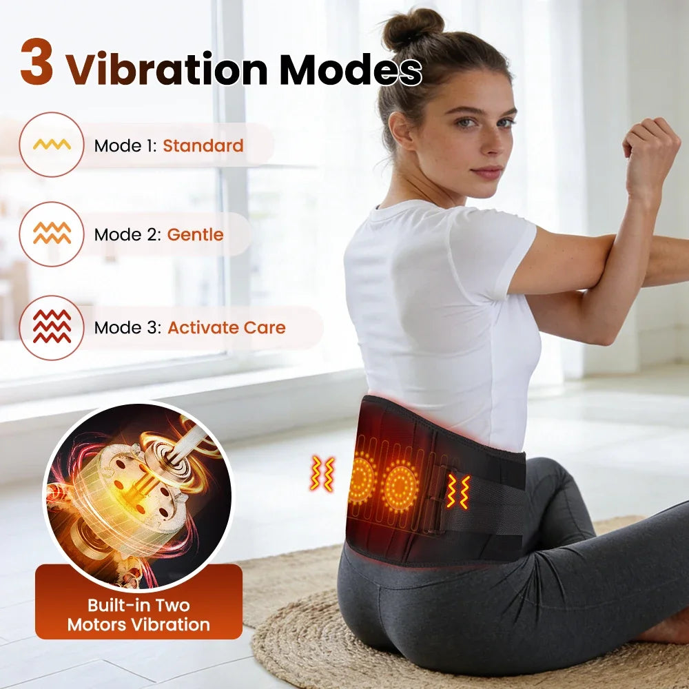 Neues Upgrade mit elektrischer Heizung, Taillenmassagegerät, Stützgürtel, Vibration, Infrarot, heiße Kompresse, Klammergürtel, Rücken, Entspannung, 3-Gang-Einstellung
