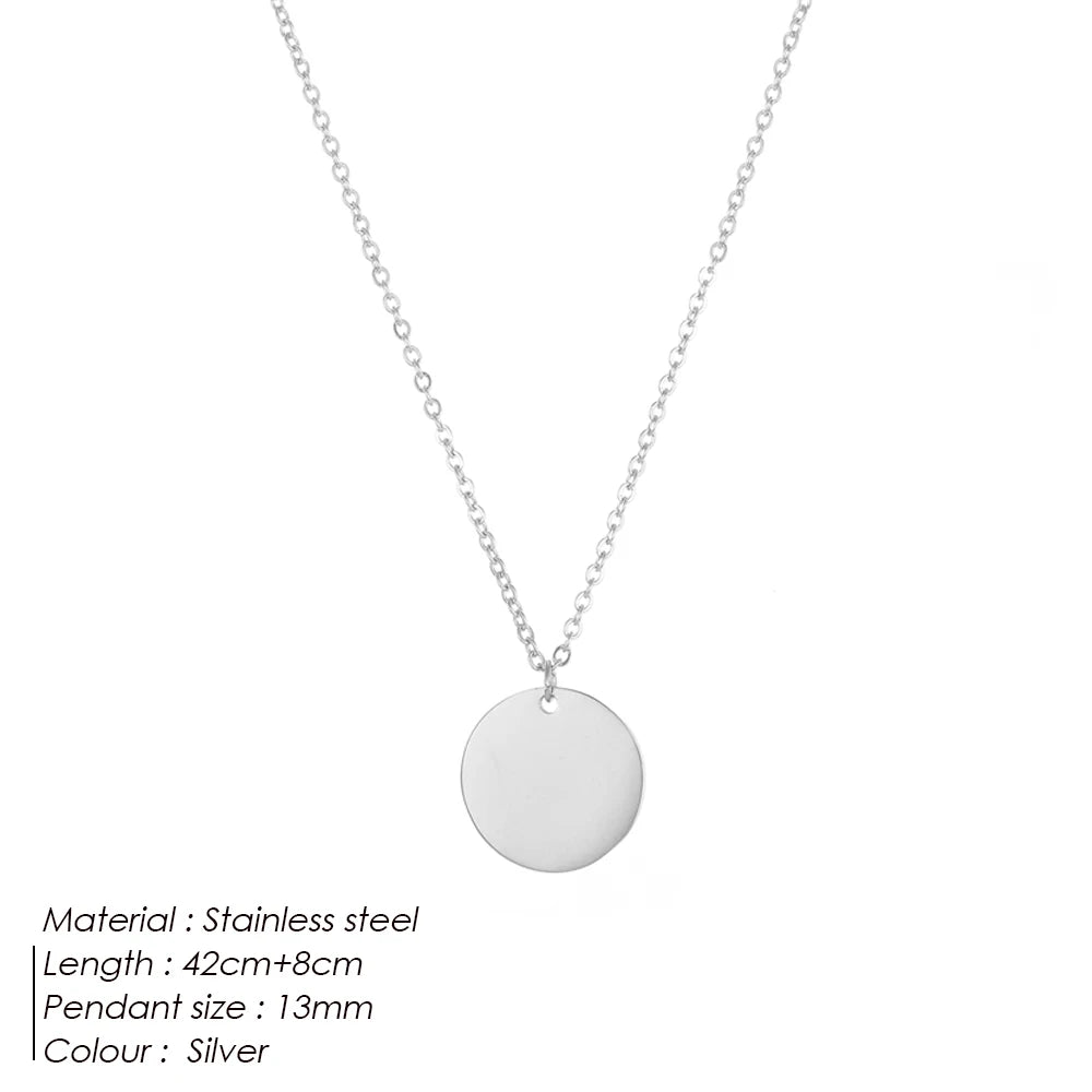 EManco Damen Einfache Runde Anhänger-Halskette Edelstahl Schlüsselbein-Kette Lange Kette Modeschmuck Statement Geschenk für Mädchen