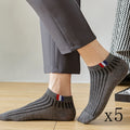 5 Paar dünne, einfarbige Herren-Freizeitsocken, atmungsaktive, schweißabsorbierende Kalibrierungssocken, Sommer-Mischbootssocken