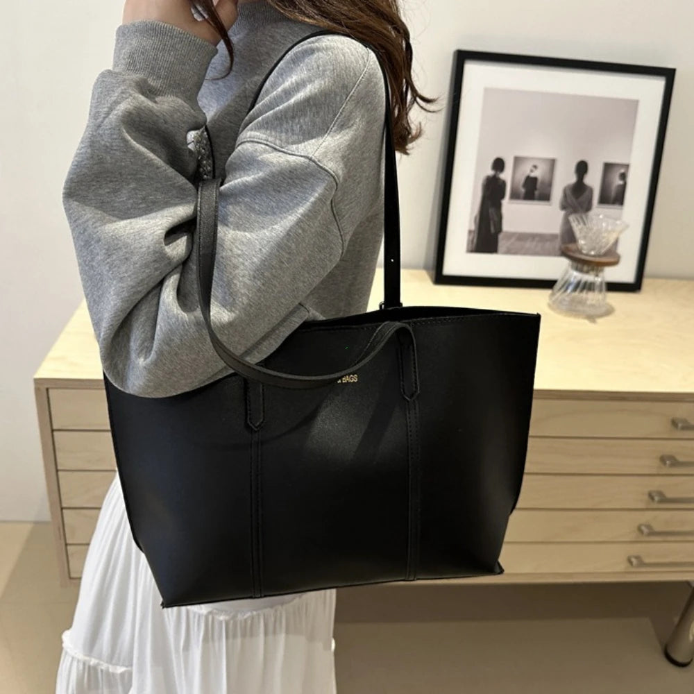 Damentasche, große Kapazität, weiches Leder, Tragetaschen, lässig, vielseitig, einzelne Schultertasche, Mama-Handtaschen, 2025, Herbst und Winter