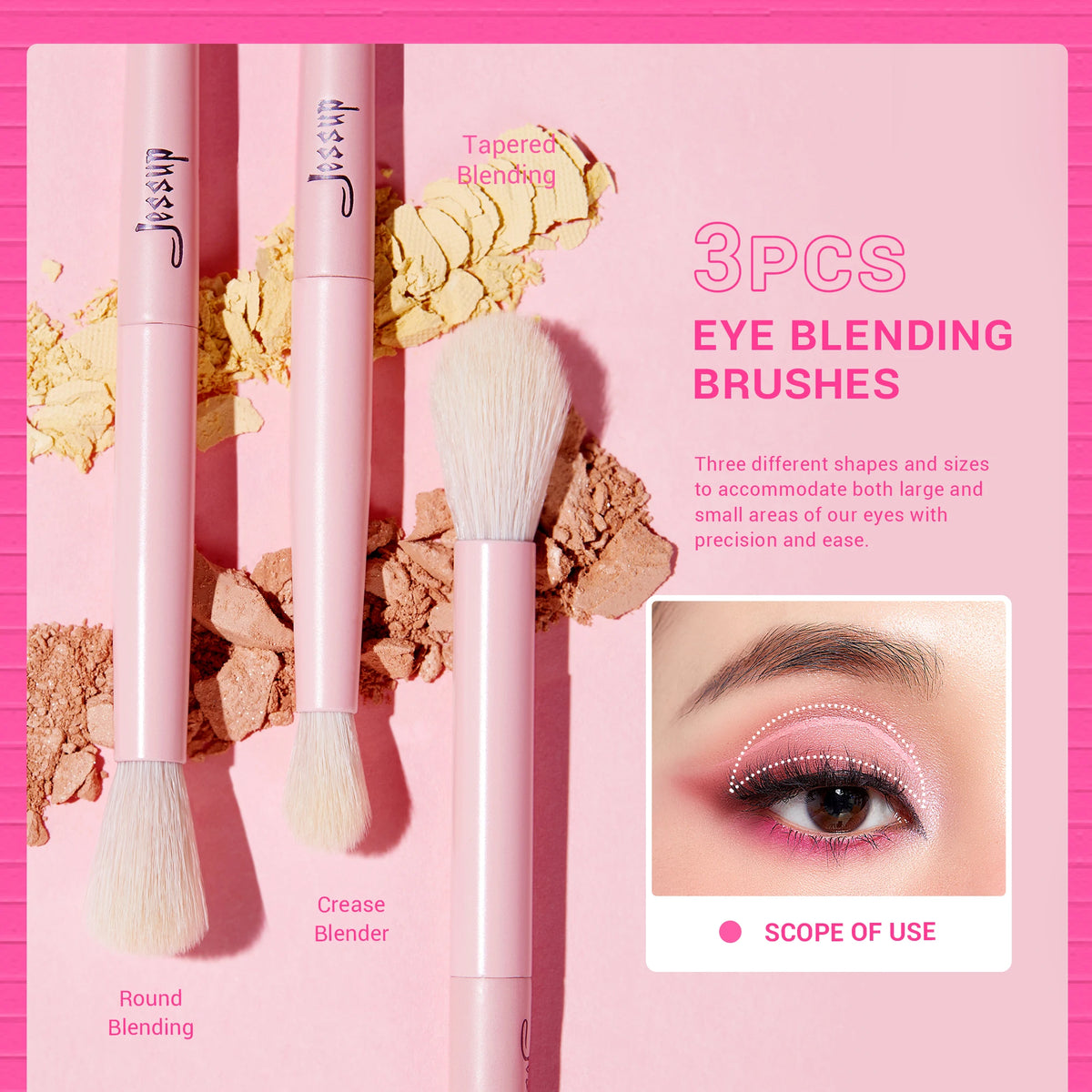 Jessup Lidschatten pinsel Set rosa Augen Make-up Pinsel Concealer Pinsel Premium vegane Lidschatten Liner Misch pinsel für Make-up, t496