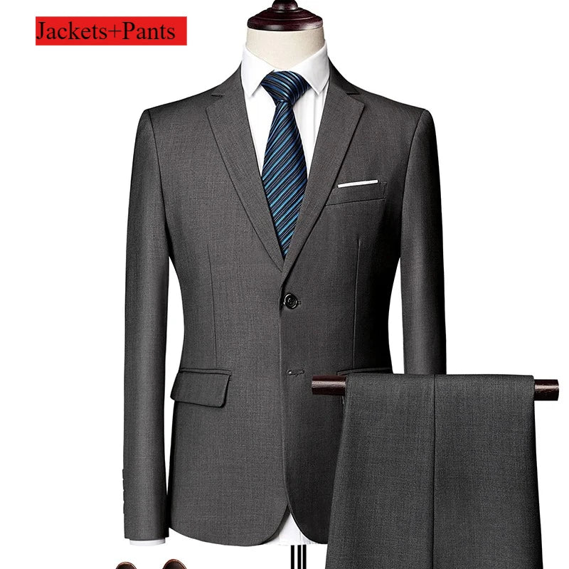 Klassische Hochzeit Smoking Casual Solide Anzüge Slim Fit 3/2 Stück Trauzeugen Anzug Männliche Formale Business Männer Kleidung