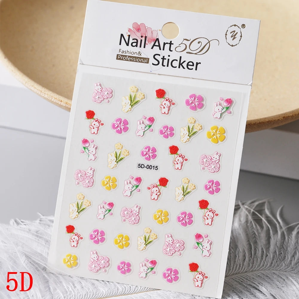 1Pc 3D Cartoon Nette Katze Nagel Kindliche Aufkleber Nette Kitty Welpen Hund Selbstklebende Nail art Haustier Tiere Maniküre schöne Aufkleber *