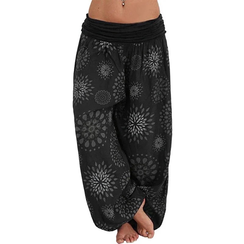 Damenmode heiß verkaufen lange Hosen Harlan lässige Hosen Digitaldruck lange weites Bein Hosen Frauen Yoga lange Hosen