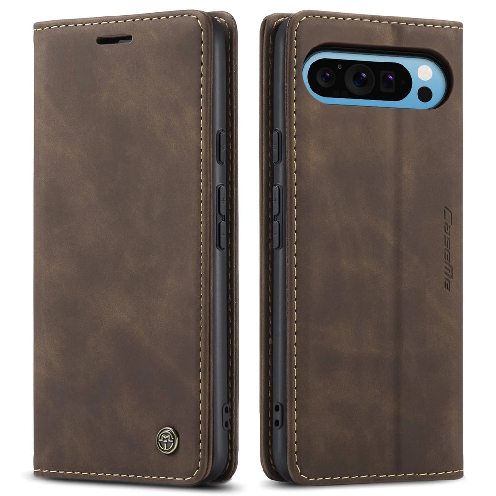 Business Retro Leder Handyhülle für Google Pixel 10 9 8 Pro XL 10A 9A 8A 7 5G Luxuriöse Magnetische Flip-Kartenfach-Brieftaschenhülle