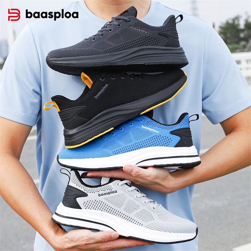 Baasploa Laufschuhe männer Neue Lässige Leichte Designer Mesh Turnschuhe Männlichen Outdoor Atmungsaktive Lace-Up Sport Wanderschuhe