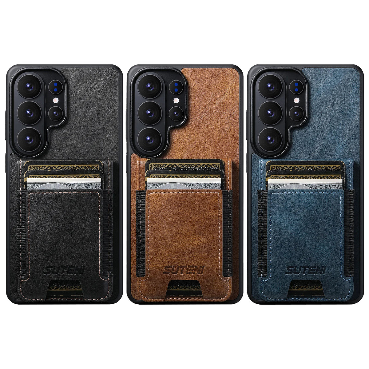 Business Magnetische Leder-Brieftasche Vertikale Kartenfächer Hülle für Samsung Galaxy S26 Ultra S25 Plus S24 S23 Standfunktion Telefonhalter Cover