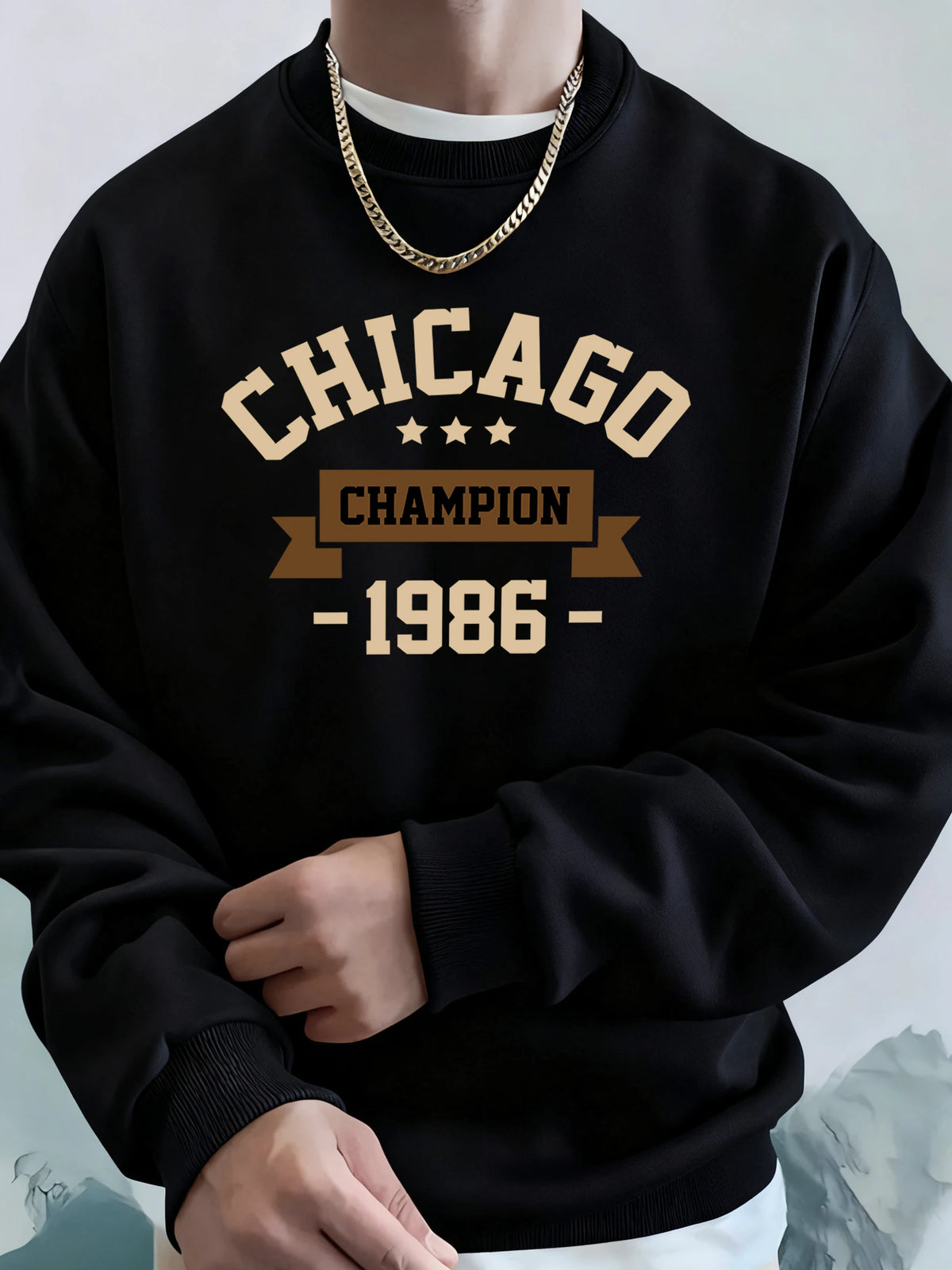 Chicago 1986, kreativ bedruckte Herbst-Fleece-Straßen-Hoodies, Unisex, Jogging, lose Sweatshirts, lässige Grundlagen, Streetwear für Herren