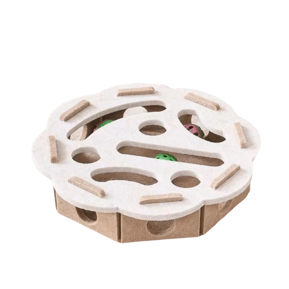 Katzenkratzbäume für den Innenbereich, Katzen-Puzzle-Spielzeug, Filz-Puzzle-Box, Katzen-Übungsspielzeug mit Ball, interaktives Indoor-Übungsspielzeug für Kätzchen