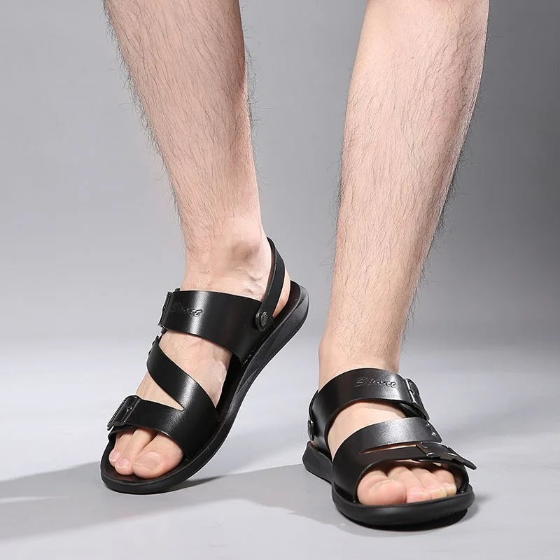 Herren Sommer Mode Komfortable Strandschuhe Dual-Use Slip-On Weiche Sohle Rutschfeste Trendige Sandalen-HX2024
