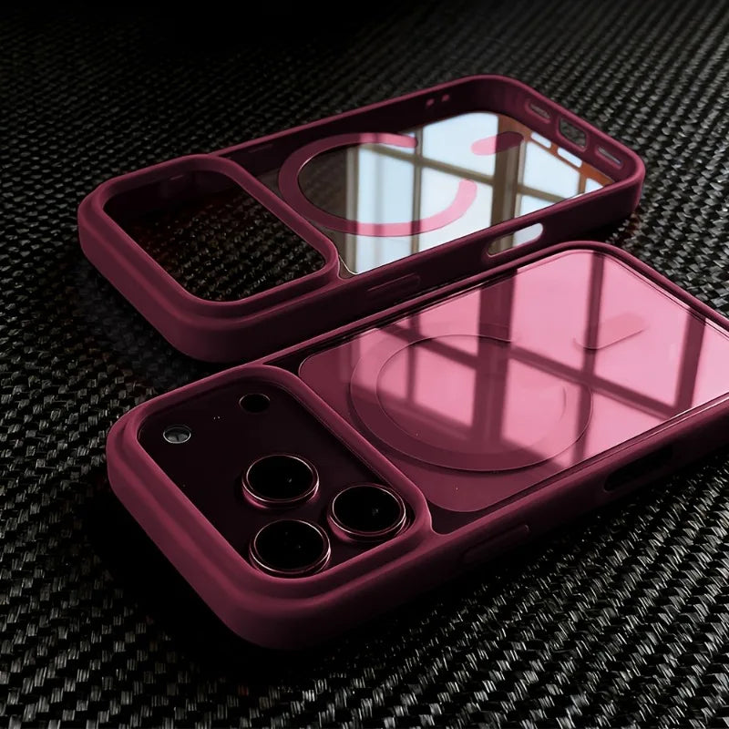 Anti-Vergilbungs-Matte Transparente Handyhülle für iPhone 17 16 15 14 13 Pro Max Plus für MagSafe Magnetische Klare Schutzhülle